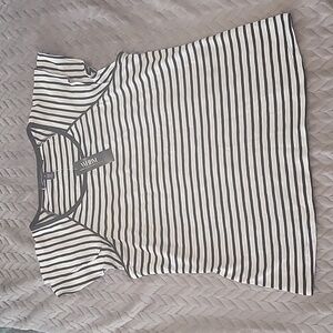 WHBM Striped Ruffle Tee